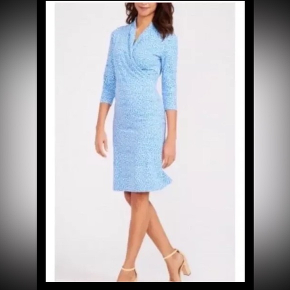 J. MCLAUGHLIN Faux Wrap Dress Panama Leopard Print Catalina Cloth Large - Picture 10 of 10